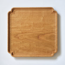 Load image into Gallery viewer, "Sumiiri-Bon"Japanese zelkova square tray (27 x 27 cm)