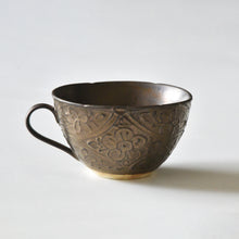Load image into Gallery viewer, Asami Maeda Bronze Glazed Floral Cloisonne Pattern Cup
