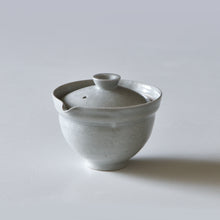 Load image into Gallery viewer, Sigetsu Kiln, Yukiko Saito, White-Glazed Peony Arabesque Pattern Shiboridashi-kyusu Small Teapot  
