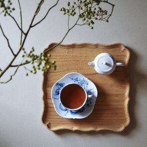 Square tray"Ryouka", chestnut