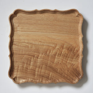 Square tray"Ryouka", chestnut