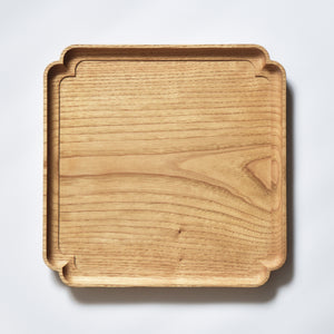 "Sumiiri-Bon"Japanese zelkova square tray (27 x 27 cm)