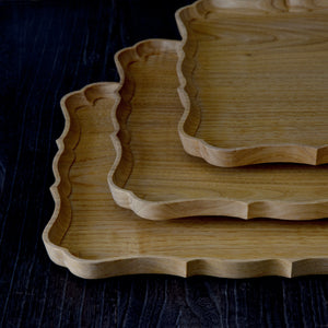 Square tray"Ryouka", chestnut