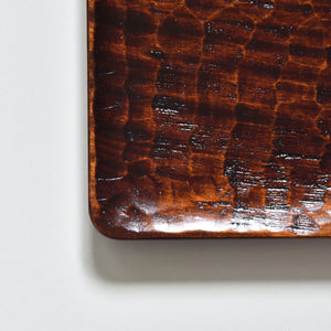 Kagawa Shikki, chisel carving,Natural lacquer ware rectangular tray, 28.5cm x 18cm